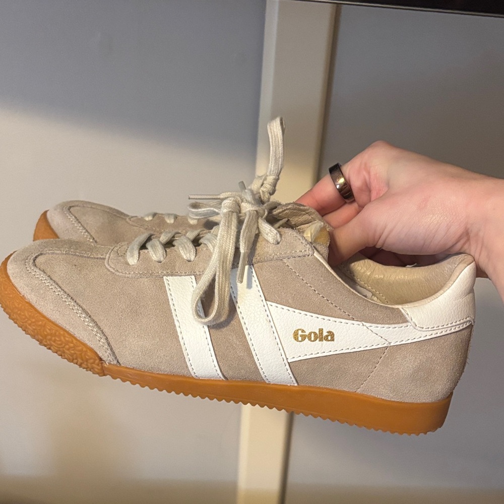 Gola Taupe and White Casual Sneakers